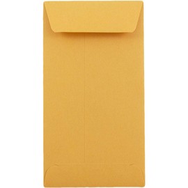 JAM PAPER #5.5 Coin Recycled Business Envelopes - 79.4 x 139.7 (3 1/8" x 5 1/2") - Brown Kraft Recycled - 100/Pack