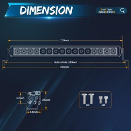 18 Inch Light Bar Amber, SWATOW INDUSTRIES 18" Screwless Slim LED Light Bar Spot Flood Single Row Driving Bumper Lights Fog Lights for F150 Wrangler Ram Toyota Chevy Truck UTV ATV SUV