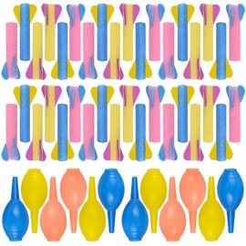 ArtCreativity Foam Rocket Launchers, 36 Rockets and 12 Squeeze Launchers, Assorted Colors, High Flying, Fun Summer Outdoor, Birthday, Great Goodie Bag Filler, Party Favors Prizes, Easter Toys for Kids