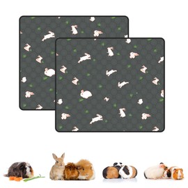 MODESLAB 2-Pack Guinea Pig Cage Liner, 31in x 36in Washable Bedding Pee Pads for Dogs Puppy Rabbit Small Animal Cage Mat Fast Absorption, Leakproof & Non-Slip