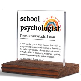 School Psychologist Definition Clear Desk Decorative Sign, Thank You Therapy Office Decor Gifts for School Psych, Appreciation Week Gift for Counselor Guidance Classroom Desk Decor Plaque TZF47