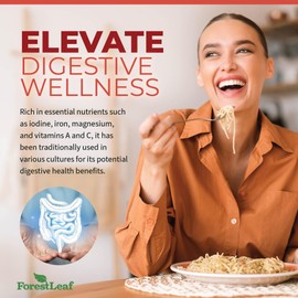 ForestLeaf Organic Irish Sea Moss Capsules | 2100mg Raw Seamoss Pills Advanced Supplement Superfood + Burdock, Bladderwrack for Digestive, Respiratory, Immune Health | 90 Vegan Organic Sea Moss Caps