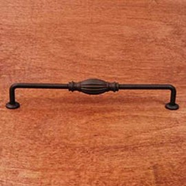 RK International RKI C Oil Rubbed Bronze R.K. International CP 3719 RB 8" Center Indian Drum Vertical Pull