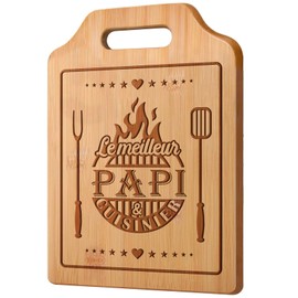 Cadeau Papi, Cadeau Grand Pere, Planche à Découper en Bambou Gravée, Cadeau Anniversaire PAPY, Cadeau Papi Cuisine, Idee Cadeau Papi, Cadeau Fete Des Grands Peres 31 * 22 * 1cm