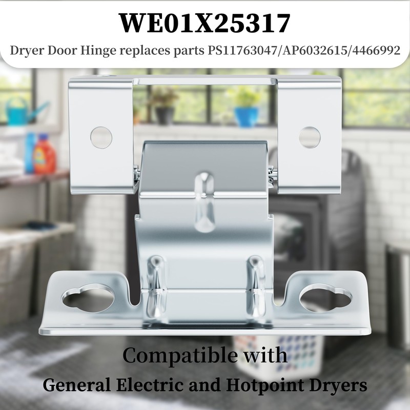 WE01X25317 Dryer Door Hinge Replacement Compatible with G-E & Hot-point