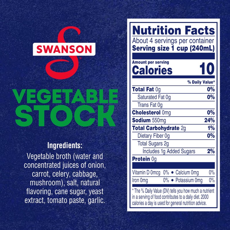 SWANSON S Vegetable Stock, 32 oz Carton