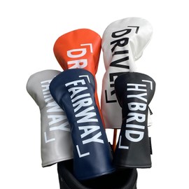 Golf Headcover Driver Headcover Wood Cover Utility Golf UT Cover with Number Tag Waterproof for Driver 440cc 460cc Letter (Black, FW)