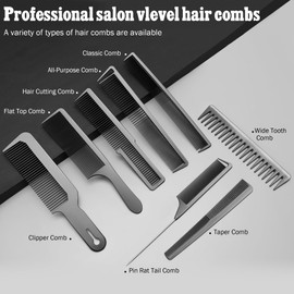 SALONSILK Hair Comb for Men & Women, 8PCS Professional Styling Combs for Wet Curly Natural Hair Detangling Parting Teasing Styling & Cutting