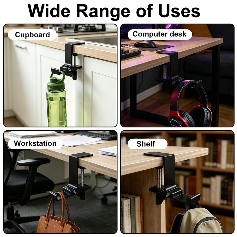 2PCS Foldable Headset Holder, Headphone Stand for Desk with Heavy