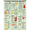 Classic Cocktail Recipes - Kitchen Pub, Retro Vintage Metal Tin