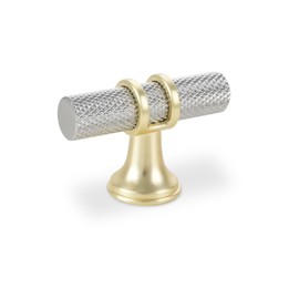 KOMOTIA 20 Pack Cabinet knurled Knobs Brushed Satin Nickel and Brushed Gold Kitchen Cabinet Knobs Zinc Alloy Drawer Pulls Solid Cabinet Hardware