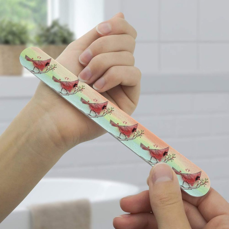 Northern Cardinal Watercolor Northeastern Bird Double-Sided Nail File Emery Board
