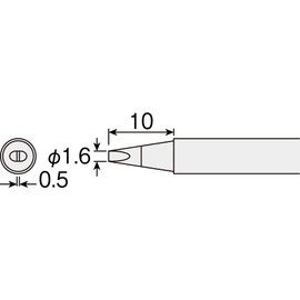 Hozan Bit Replacement Part, Lead Free Soldering Compatible, D-Type Soldering Tip, Suitable for: HS-51/HS-51-220 HS-51D04 Tip Width: 0.02 inches (0.4 mm)