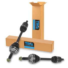 TRQ Front Driver and Passenger Side CV Axle Shaft Assembly Set Neoprene Boots Moly Greased Compatible with 1990-1993 Honda Accord Manual Transmission