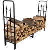 Sunnydaze Indoor/Outdoor 6-Foot Decorative Firewood Log Rack - Powder-Coated Steel