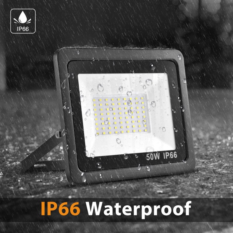 TTiiLoe 50W LED Flood Lights Outdoor, IP66 Waterproof Security Lights