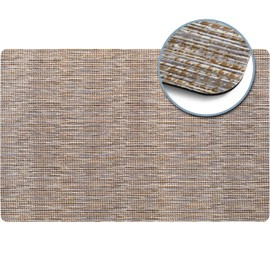 TOWN & COUNTRY BASICS Smooth Step Houndstooth Low Profile Utility Kitchen Mat, Machine Washable, with Non-Slip Backing, Gold/Grey, 24"x35"