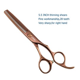 5.5 Inch Hair Thinning Scissors 440C Thinning Shears Professional Hair Shears Barber Scissors Convex Edge KINSARO for Hairdresser Barbershop or Home Use