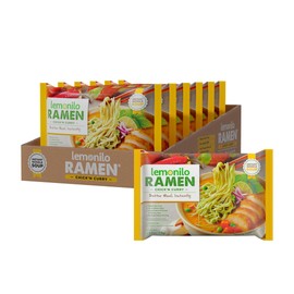 Lemonilo Ramen - Chick'n Curry Soup - Healthy Instant Ramen - Oven-Baked Noodles with Tumeric - Made with All-Natural Ingredients - Quick Meal Kit (2.57 Oz) - Pack of 6