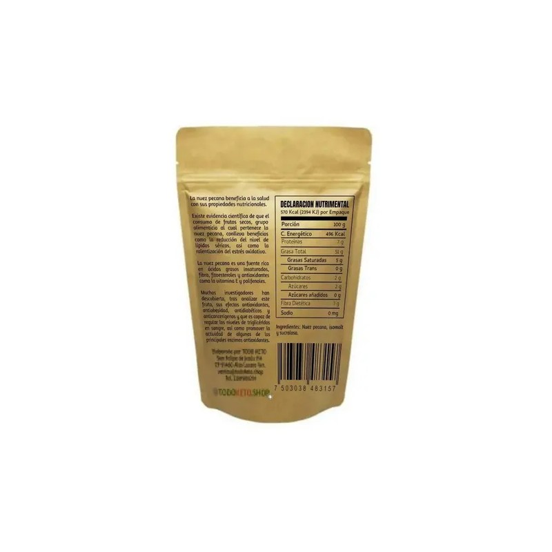 Palanqueta De Nuez Pecana Sin Azúcar Keto