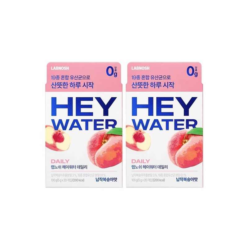 랩노쉬 헤이워터 청사과/레몬/납작복숭아 5g x 40포 납작복숭아 Rapnoshi Hey Water