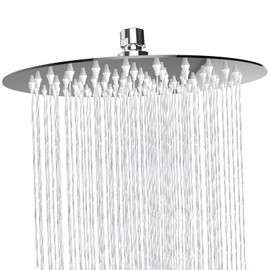 Rain Shower Head, Katezon High Pressure Rainfall Showerhead Stainless Steel, Bathroom Waterfall Shower Universal Wall Ceiling Mount (8'', Chrome)