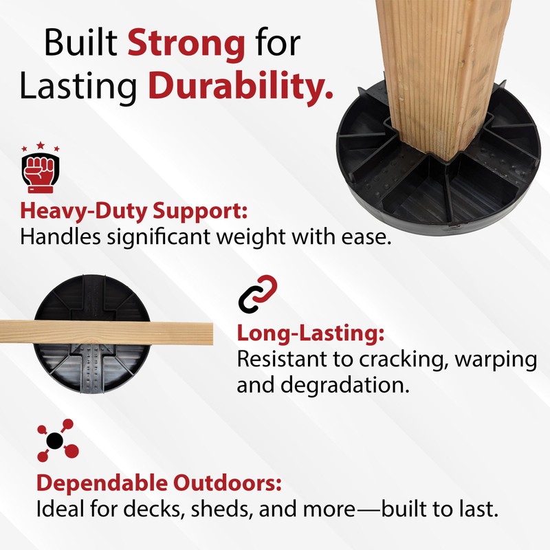 USA Made Original Round Foundation Block (10-Pack) – Durable Deck
