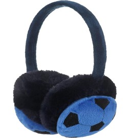 YLYMWJ Kids Earmuffs Fluffy Football Pattern Ear Warmer Faux Fur Ear Covers Boys Girls Winter Warm Soccer Design Ear Protector