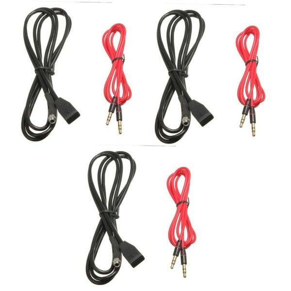 jojofuny 3pcs Aux Audio Input Cable for Automobile Audio Connector