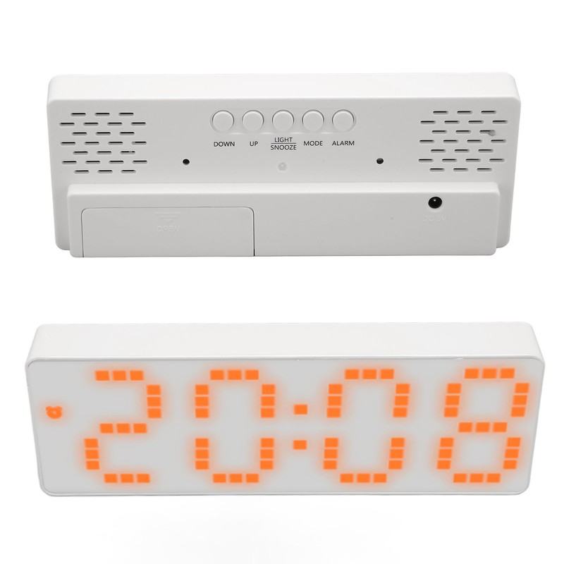 Digital Alarm Clock 3 Levels Brightness Orange Number Desktop LED