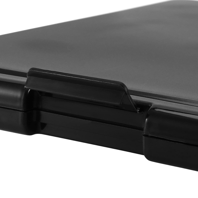 ZEONHAK 2 Pack A4 Plastic Clipboard Storage Box, Black Compact