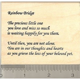 Rainbow Bridge Sympathy Text (Pet Loss) Rubber Stamp - Wood Mounted