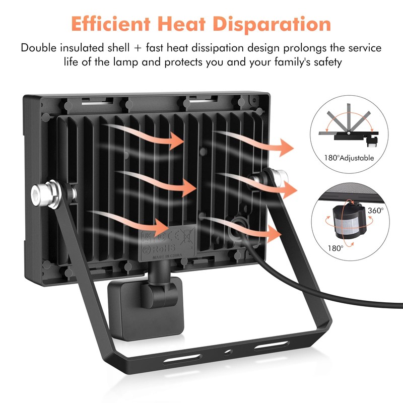 MEIKEE 25 W LED Spotlight with Motion Sensor 2700 K