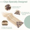 Clip in Hair Extensions Real Human Hair Ash Blonde mix