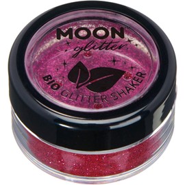 Moon Glitter - Shakers biodegradables ecológicos con purpurina 100% cosmética para cara, cuerpo, uñas, cabello y labios, 5 g, color rosa oscuro