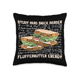Cool Fluffernutter Energy Sandwich Mathematic Calculating Throw Pillow