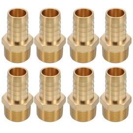 HARFINGTON 4pcs Brass Barbed Fitting 3/4" NPT Male to 3/4" Hose ID for Home Brew Pipe Fitting Direct Thread Tower Connector Durable Construction