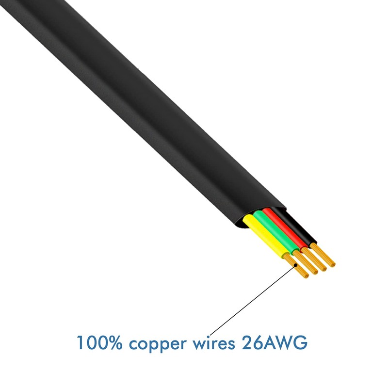 NECABLES 2Pack 6 Inch Short RJ9 Cable 4P4C Phone Cord