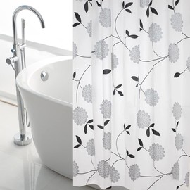 Lkw Ogechi Shower Curtain Flower Pattern Extra Large 300 cm Wide, 240 cm Drop Waterproof Shower Curtain, PEVA Anti-Mould Shower Curtain, Quick Drying, Waterproof Bathroom Curtain (200 x 240 cm)