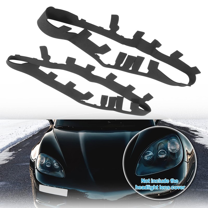 1 Pair Headlight Lens Covers Trim Gaskets Gasket Protector Exterior