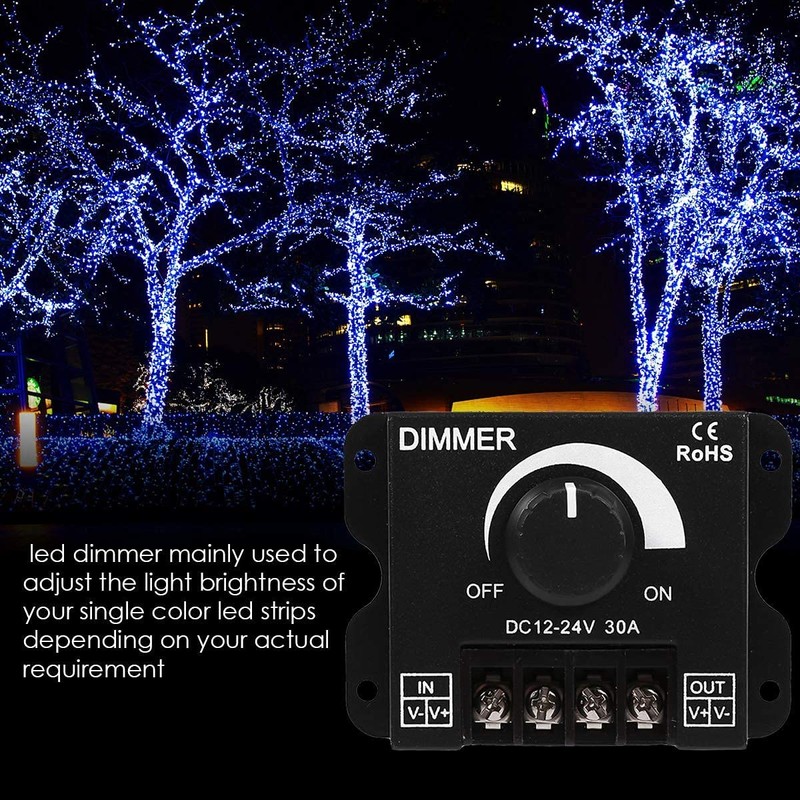 Hsthe Sea LED Switch Dimmer DC 12V-24V 30A PWM Dimmer