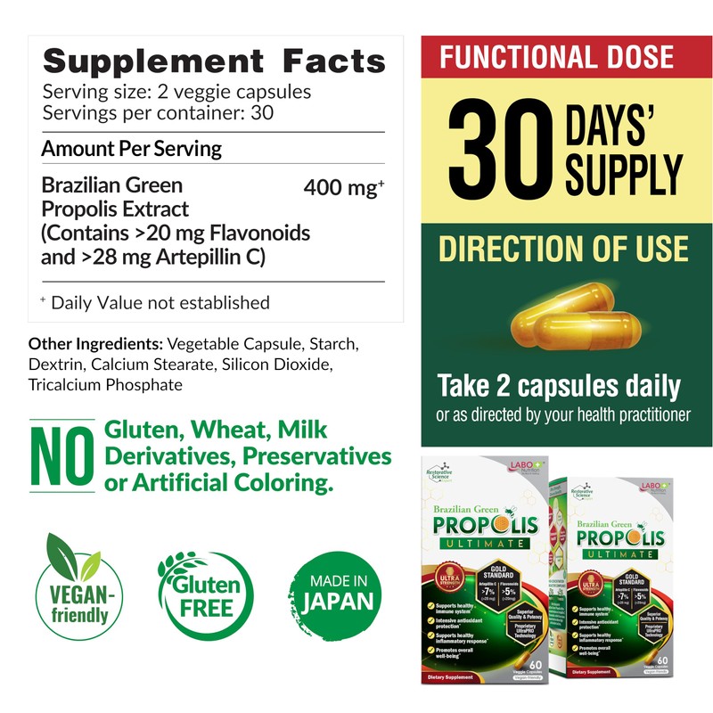 LABO Nutrition Brazilian Green Propolis Ultimate – Propolis Extract with