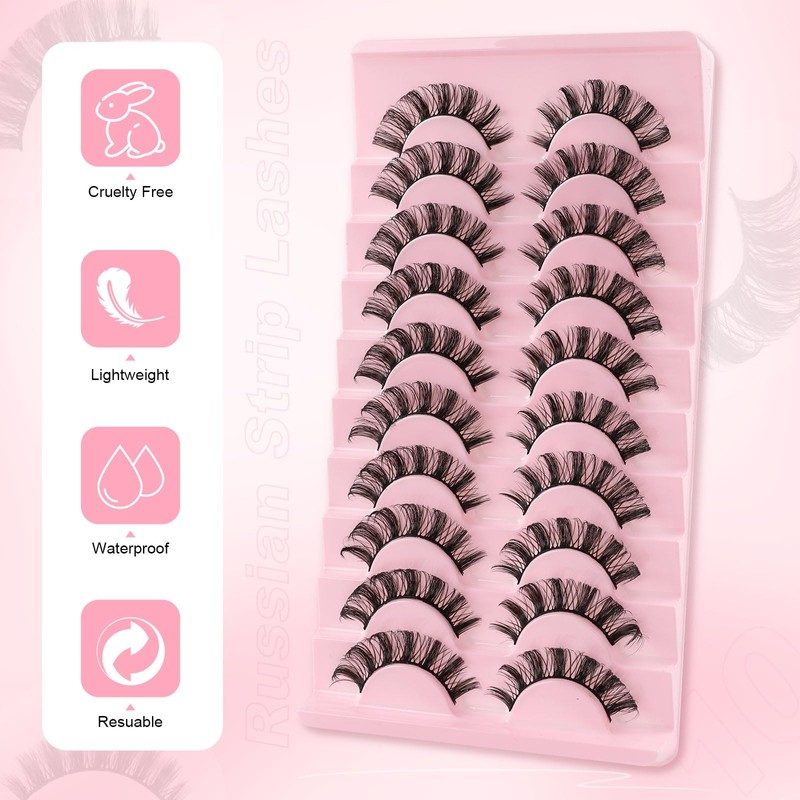 Sixstarhair Cat Eye False Eyelashes Artificial Natural Look Russian Strip