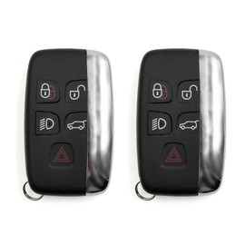 X AUTOHAUX 2pcs 5 Buttons Car Key Fob Keyless Entry Remote Control Key Case Shell for Range Rover Discovery 4 Replacement KOBJTF10A