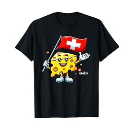 Grüezi - Funny Swiss Cheese Cartoon Switzerland National Day T-Shirt
