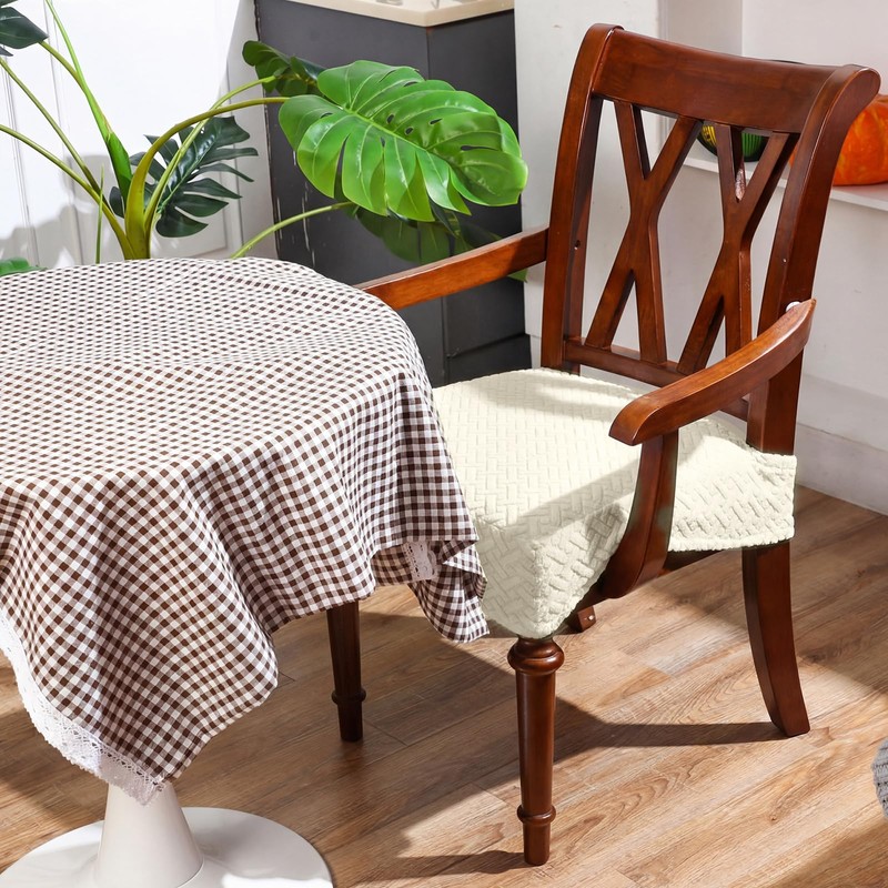 Large Jacquard Dining Room Chair Seat Covers with Armrest Dining