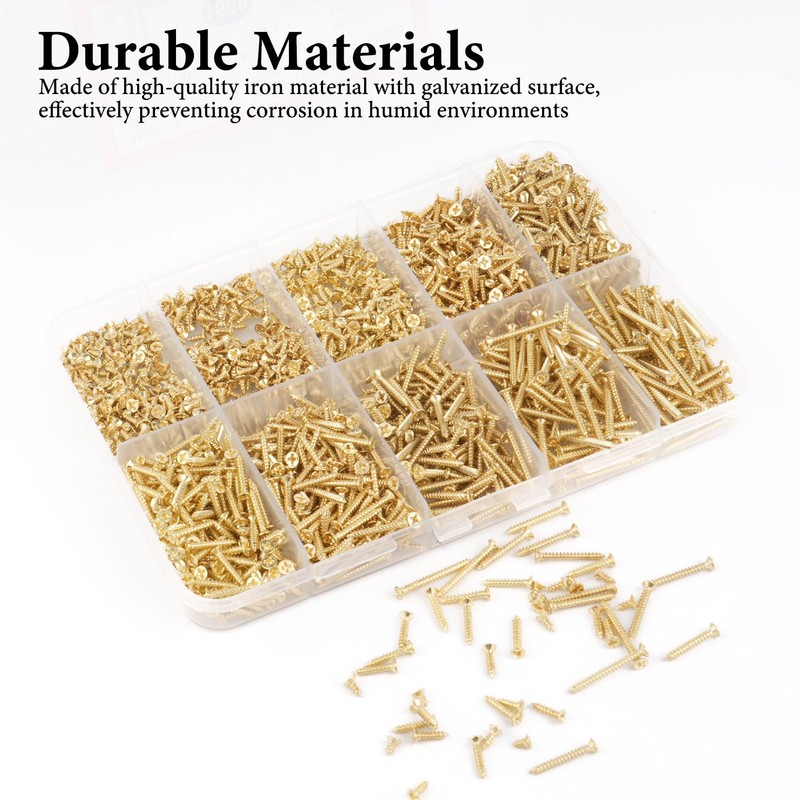 1660 Pieces M2 Small Screws Set, Small Wood Screws Set,