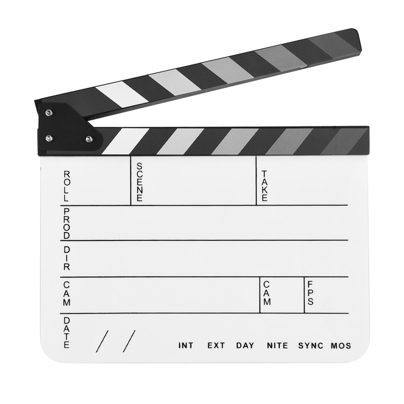 Acrylic Clapperboard Film Clapboard Movie Director's Slate Cut Action Scene