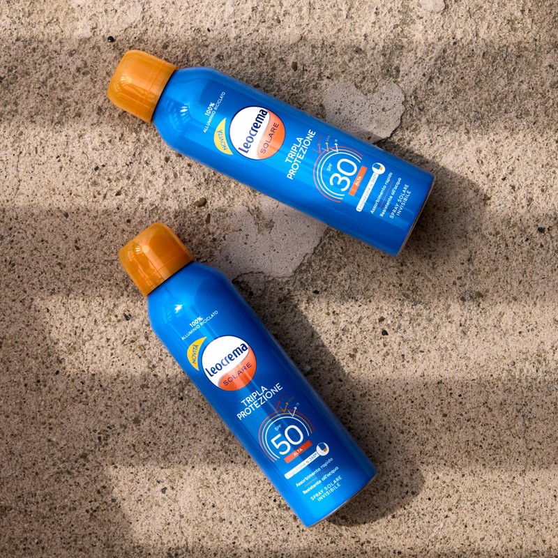 Leocrema - Sonnenschutzspray Invisible SPF 50, dreifacher Sonnenschutz, transparente und