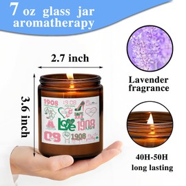 Sorority Paraphernalia Gift Sisterhood 7oz Scented Candle 1908 1913 1920 Lavender Scented Candles Relaxation Gifts (Candle-1908 Pink)